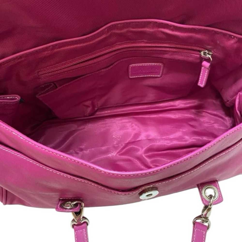 Vintage Lauren Ralph Lauren Pink Leather Satchel … - image 3