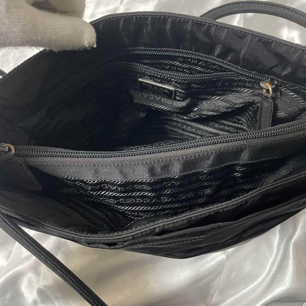 【Excellent Condition】PRADA Black Nylon Tote Bag w… - image 10