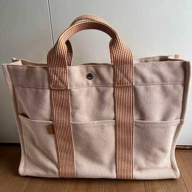 HERMES New Fourre-Tout MM Tote Bag Canvas Orange.