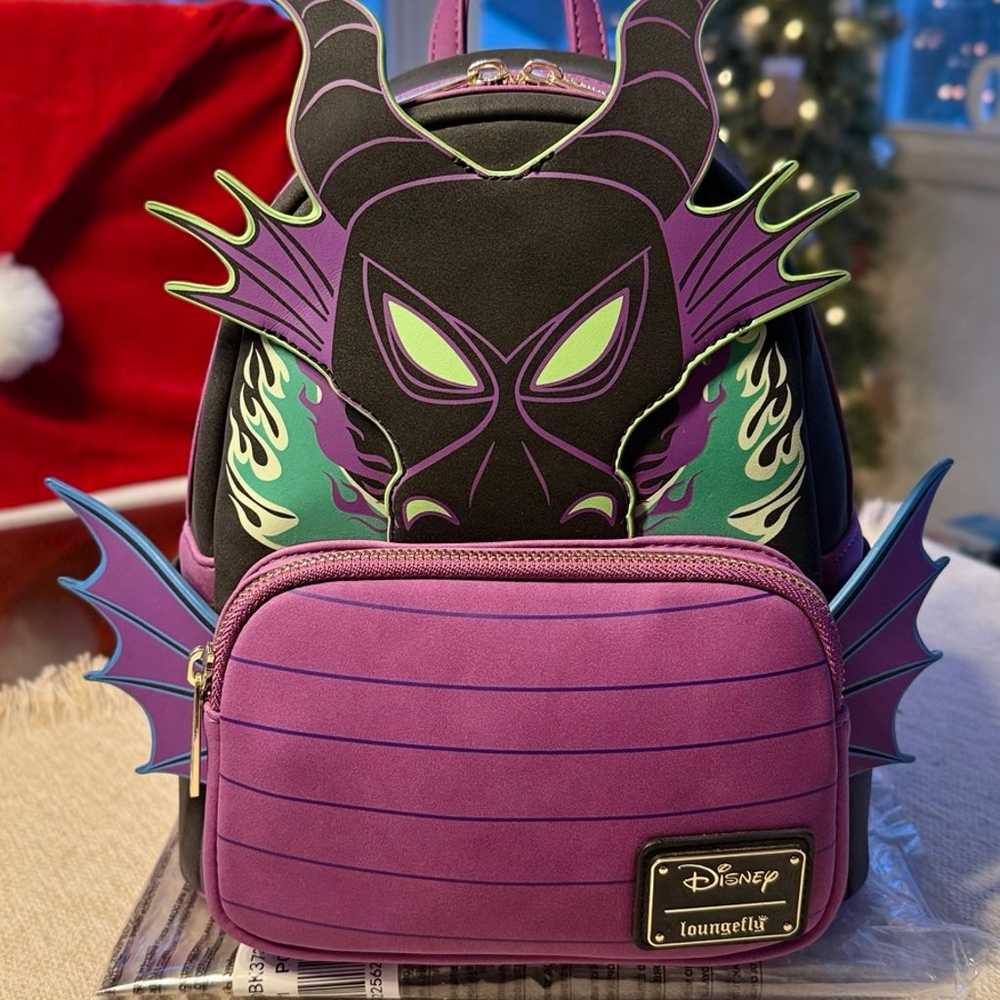 Loungefly Disney Maleficent Dragon GLOWS Sleeping… - image 2