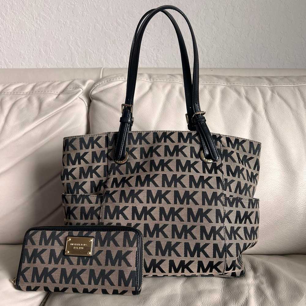 MICHAEL KORS Monogram Tote Bag Shoulder Bag MK Lo… - image 1