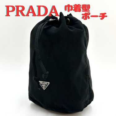 PRADA Pouch Tessuto Nylon Drawstring Triangle Plat