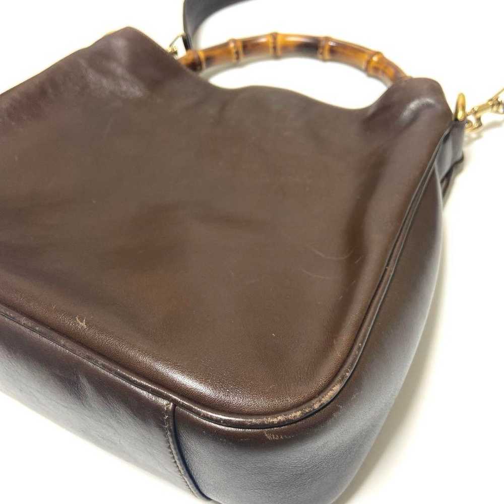 OLD GUCCI Bamboo Leather Shoulder Bag Brown - image 12