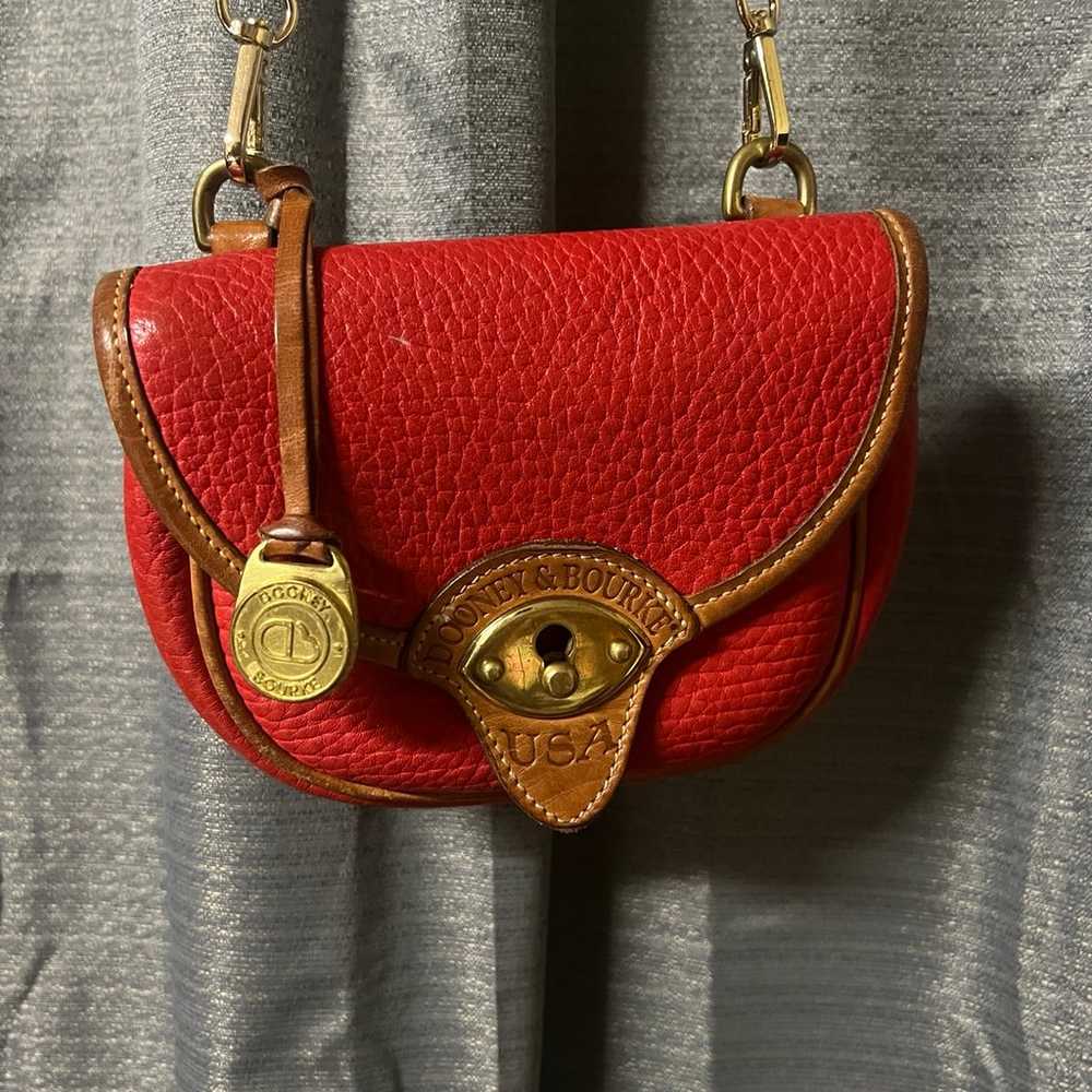 Vintage Red Leather Dooney and Bourke Cross Body … - image 1