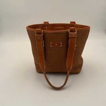 Brown Woven Tote with Leather Accents, Handbag by… - image 1