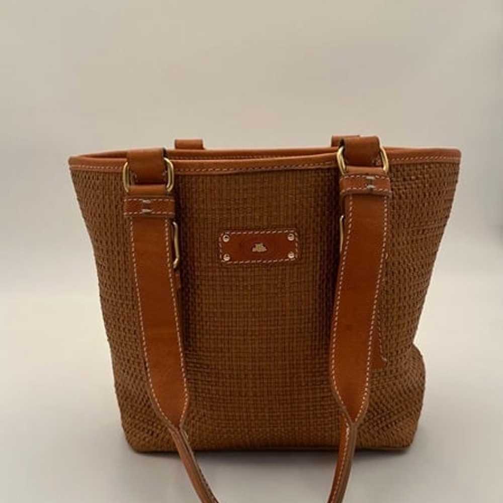 Brown Woven Tote with Leather Accents, Handbag by… - image 2