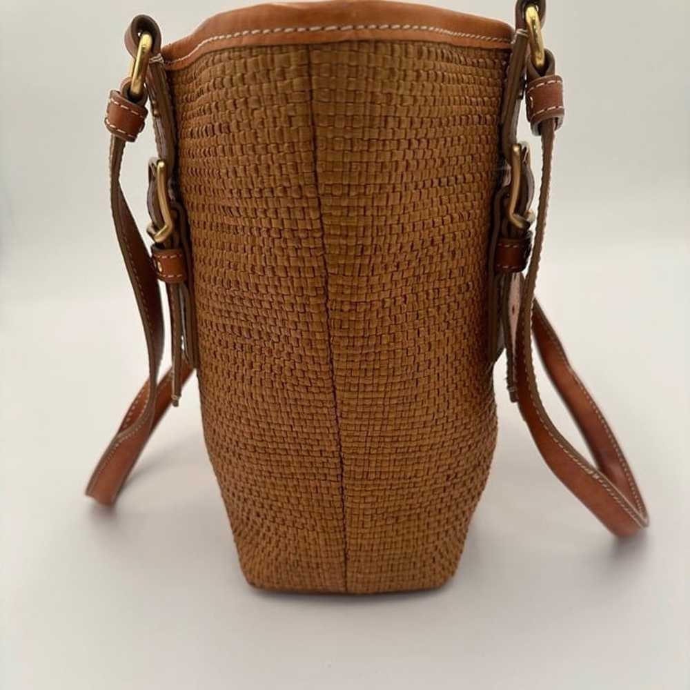 Brown Woven Tote with Leather Accents, Handbag by… - image 3