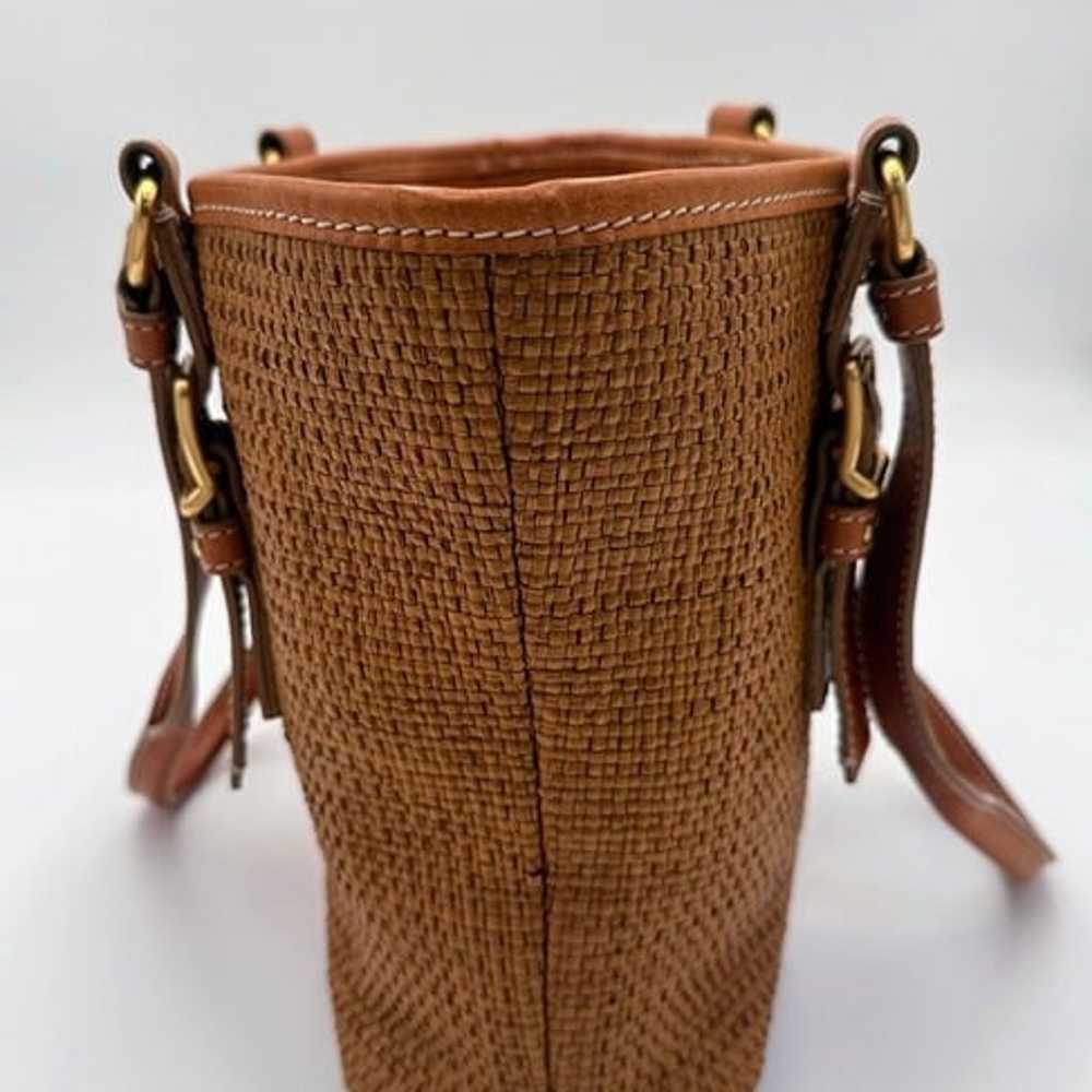 Brown Woven Tote with Leather Accents, Handbag by… - image 4