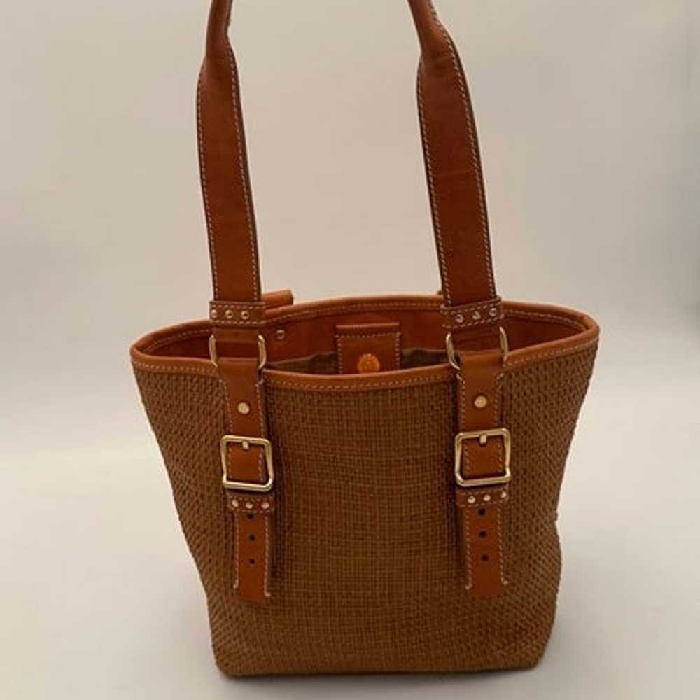 Brown Woven Tote with Leather Accents, Handbag by… - image 5