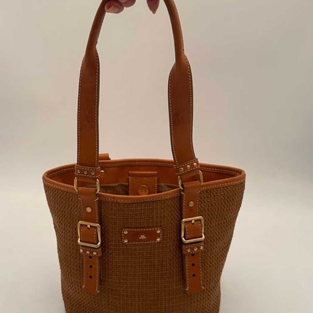 Brown Woven Tote with Leather Accents, Handbag by… - image 6