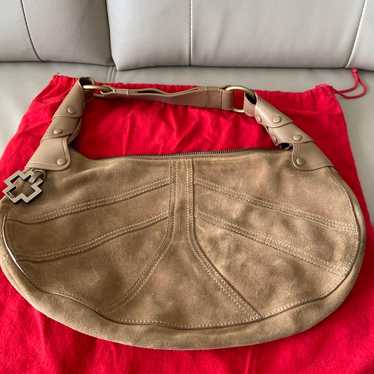 BALLY Beige Suede Shoulder Bag