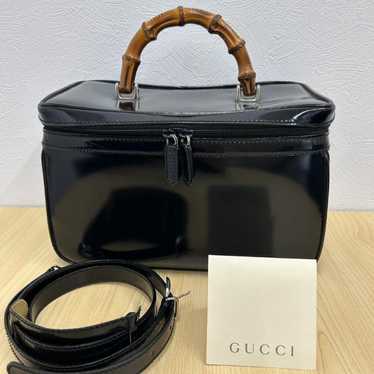 GUCCI Bamboo 2WAY Vanity Bag Makeup Bag Vintage