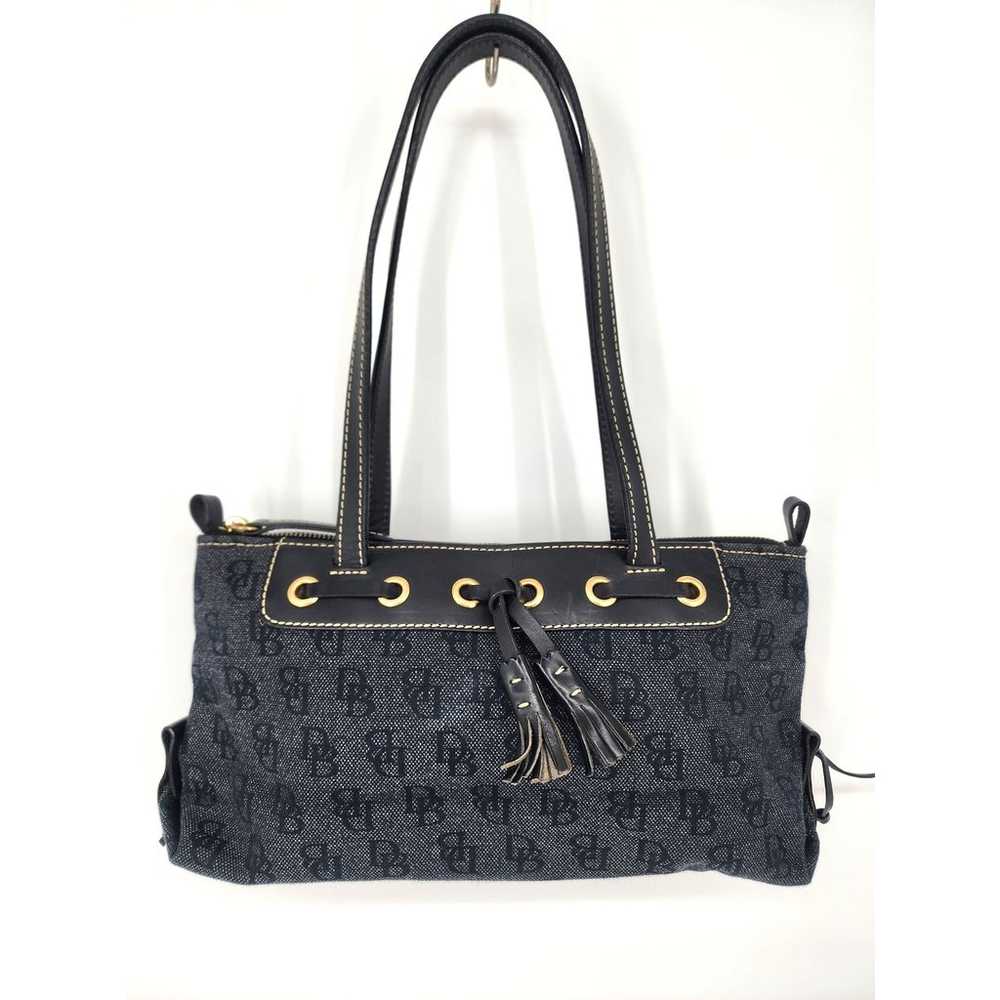 Vintage Dooney & Bourke Dark Wash Denim Shoulder … - image 12