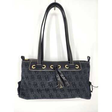 Vintage Dooney & Bourke Dark Wash Denim Shoulder … - image 1