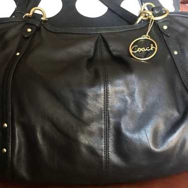 Leather Black Coach Hobo Shoulder Bag