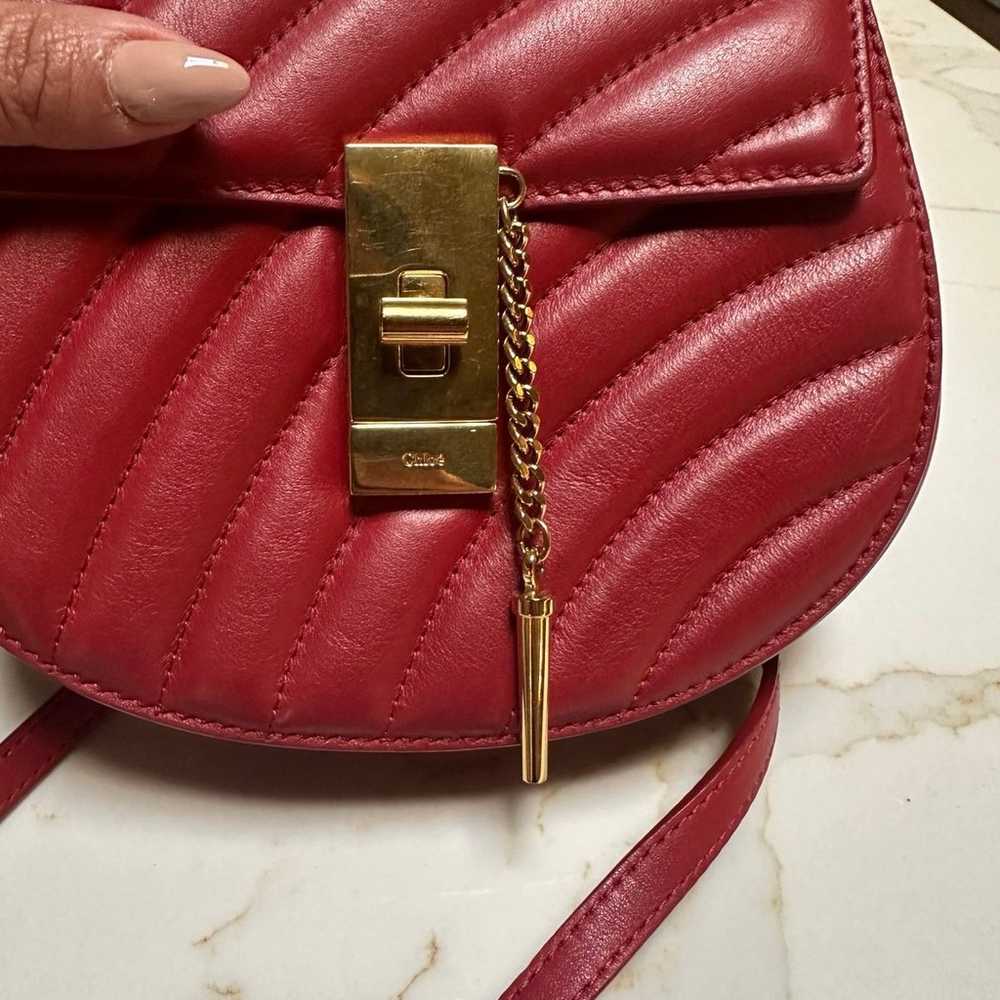 Chloe Bijou crossbody quilted leather red Nano - image 4