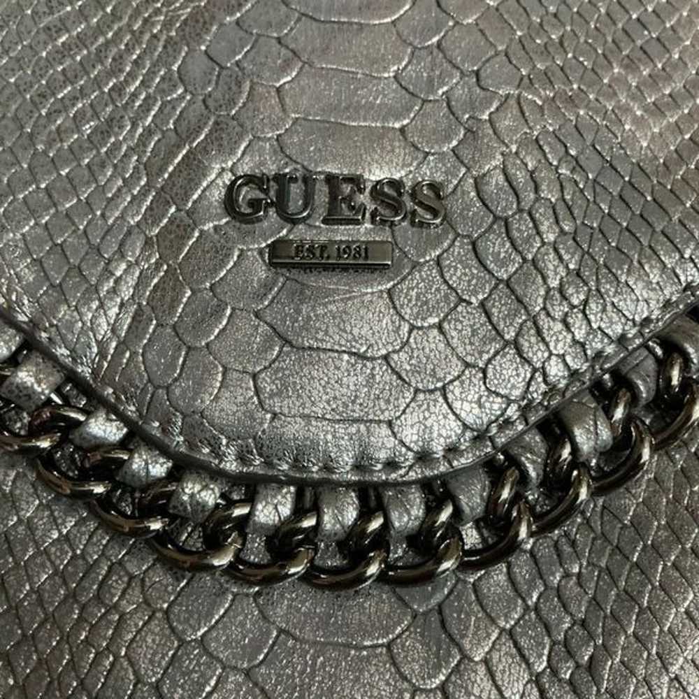 Y2K Vintage Guess Silver Faux Snakeskin Embossed … - image 9