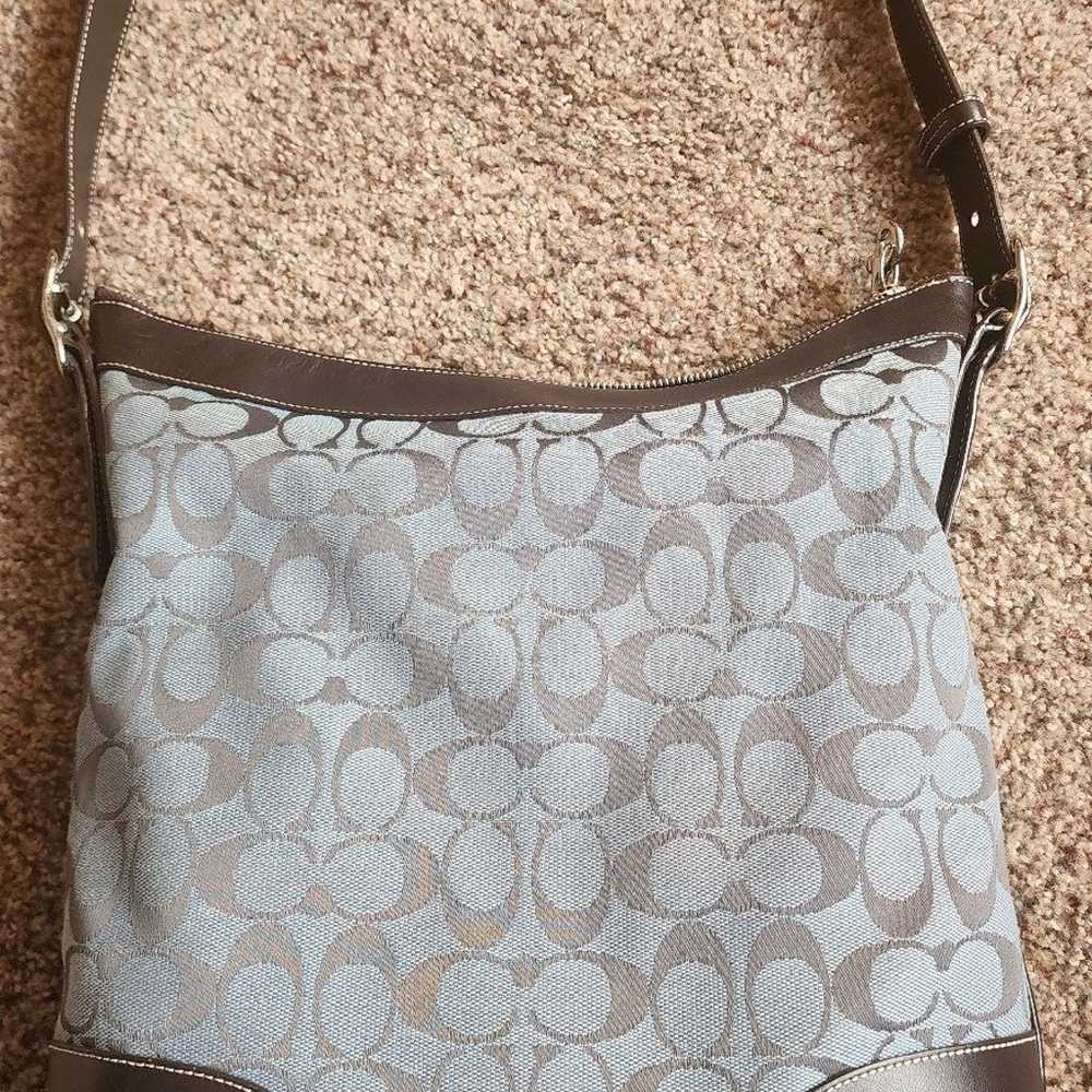 Coach Blue Black Signature Shoulder Bag Beautiful - image 1