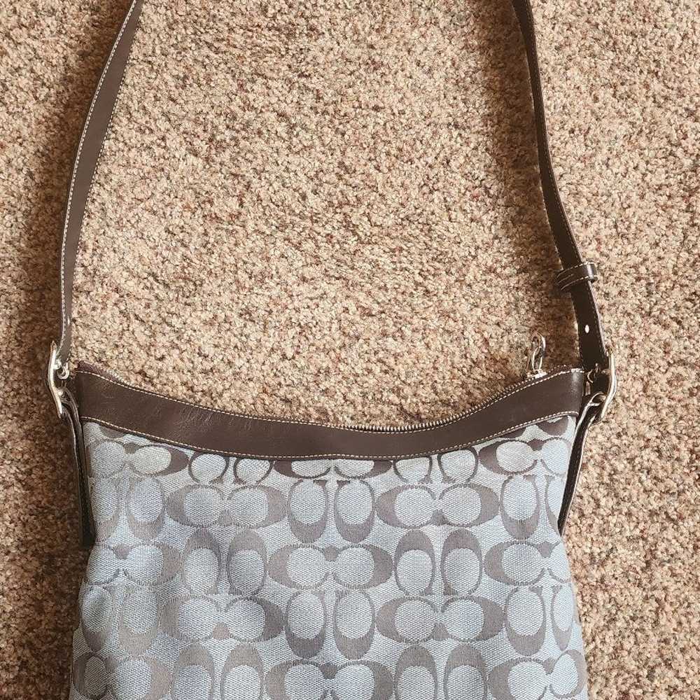 Coach Blue Black Signature Shoulder Bag Beautiful - image 2