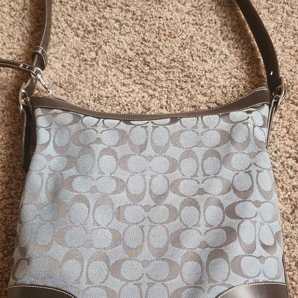 Coach Blue Black Signature Shoulder Bag Beautiful - image 5