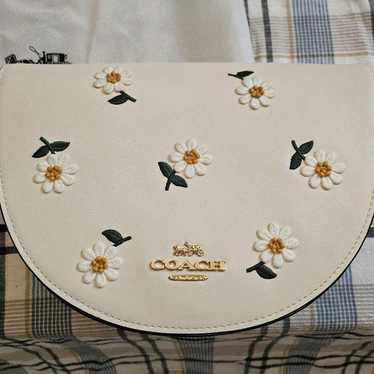 COACH Shoulder Bag with Flower Embroidery