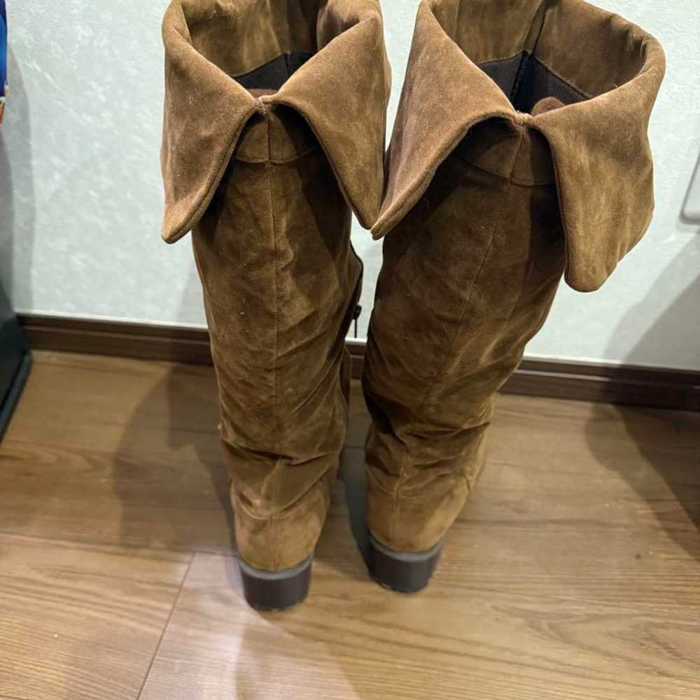 Brown suede knee-high boots, size 3L, 4E. - image 3