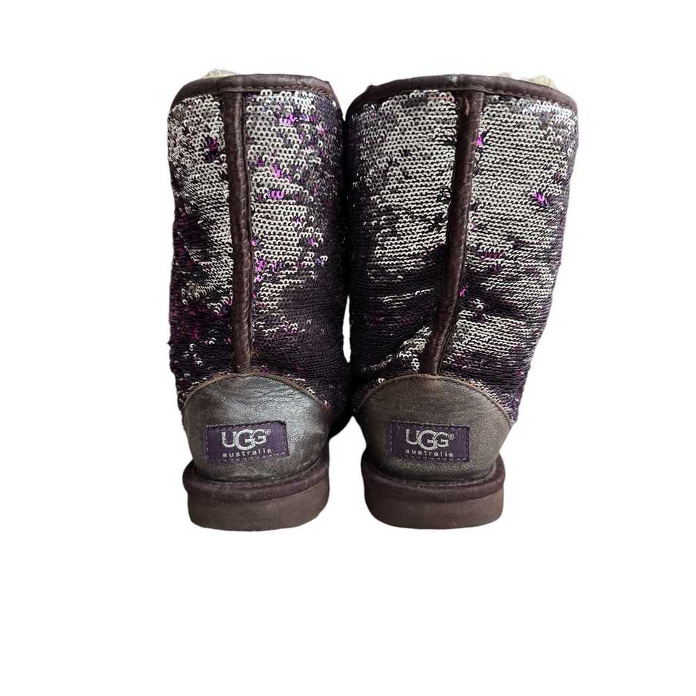 UGG Classic Short Purple / Silver Sparkle Flip Se… - image 11