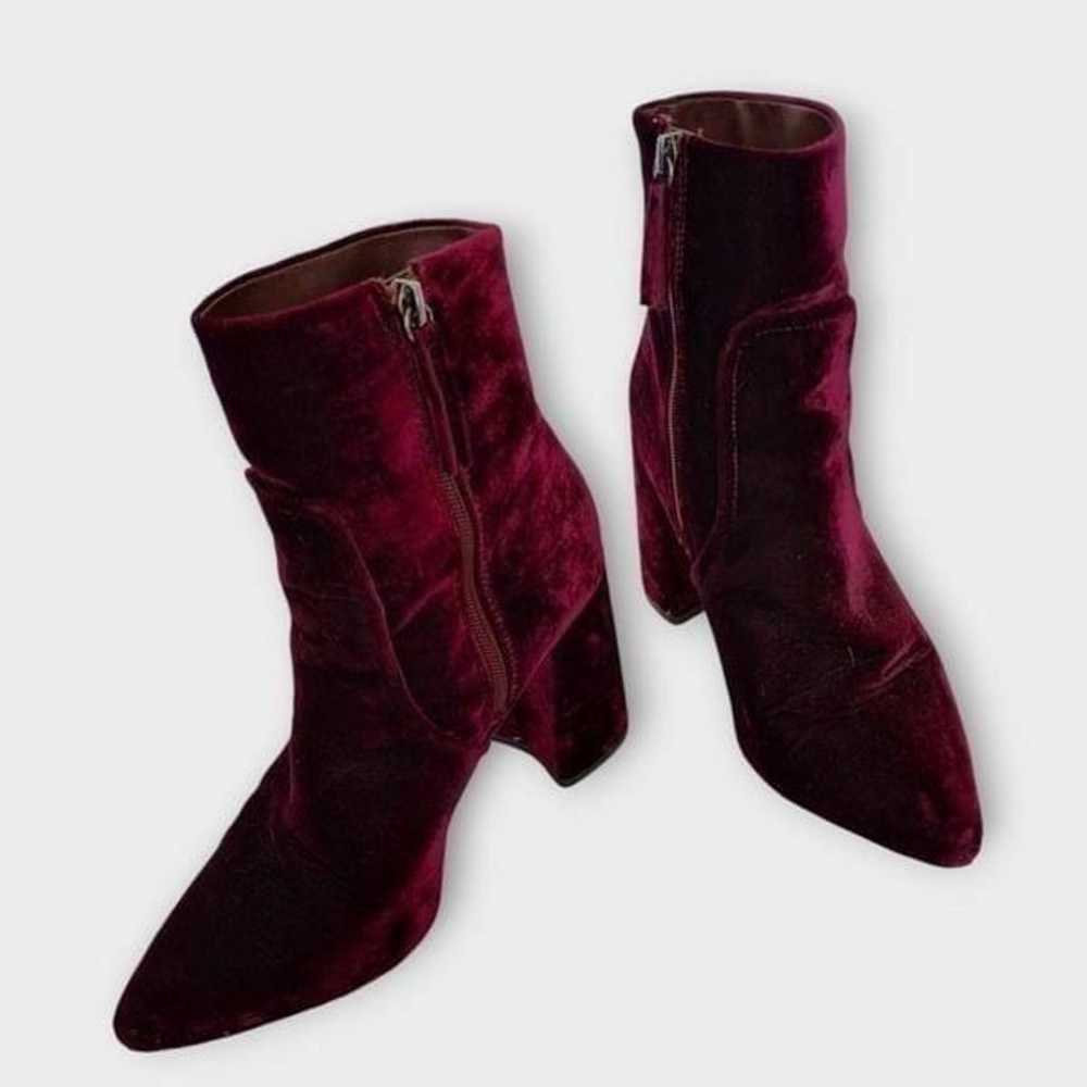 Steve Madden Boots Sz 9.5 Fancie Burgundy Red Vel… - image 1