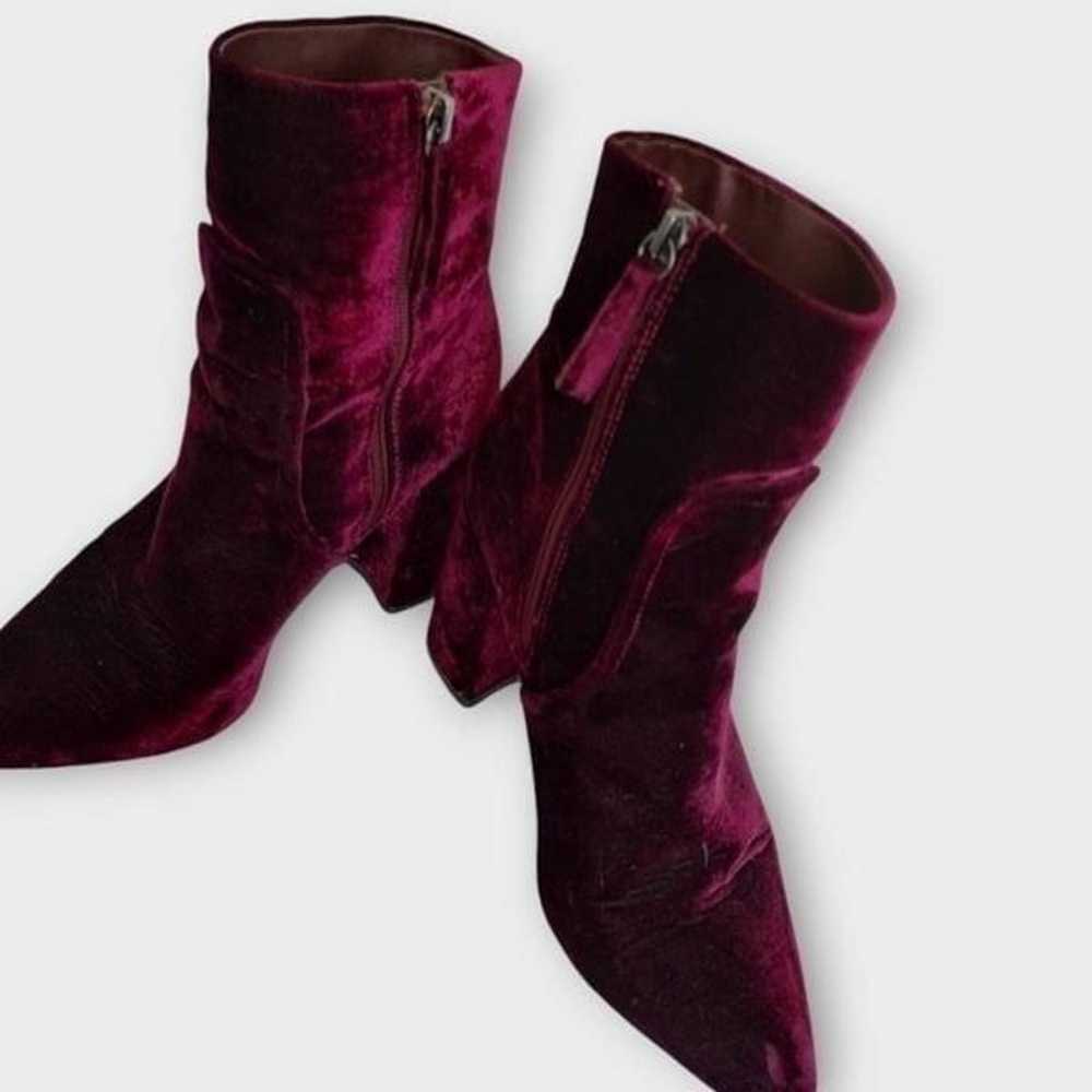 Steve Madden Boots Sz 9.5 Fancie Burgundy Red Vel… - image 9