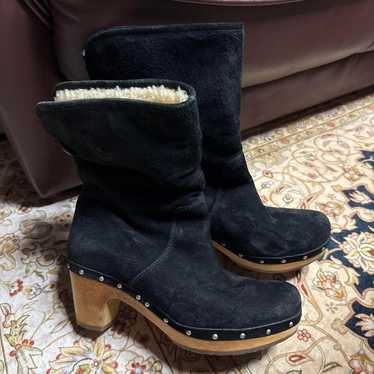 UGG Black Suede Mouton Boots