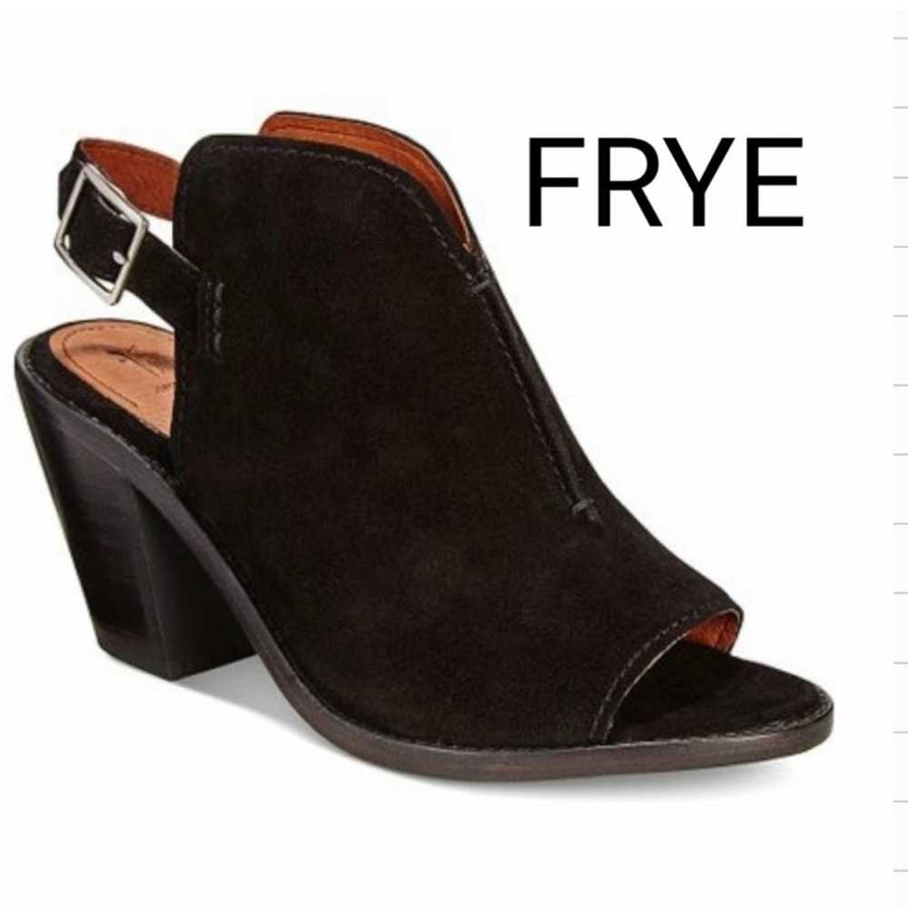 Frye Courtney Suede Slingback Heeled Mule Bootie … - image 1