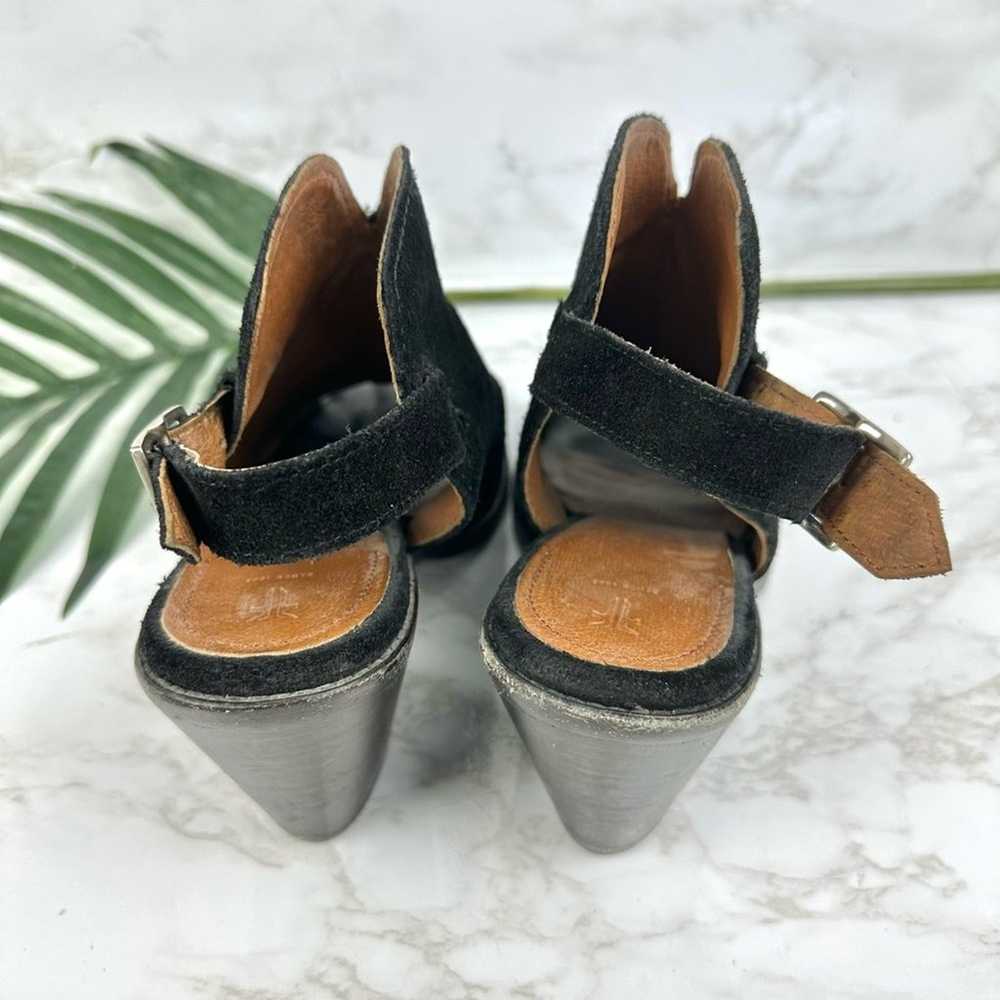 Frye Courtney Suede Slingback Heeled Mule Bootie … - image 6