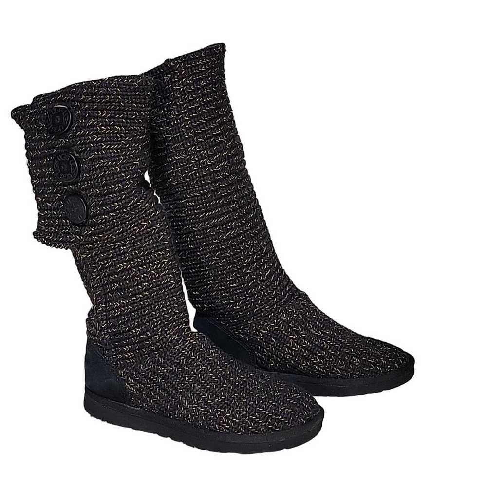 UGG Classic Cardy Knit Black and Gold Threaded Bo… - image 1