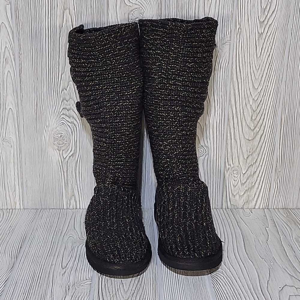 UGG Classic Cardy Knit Black and Gold Threaded Bo… - image 3