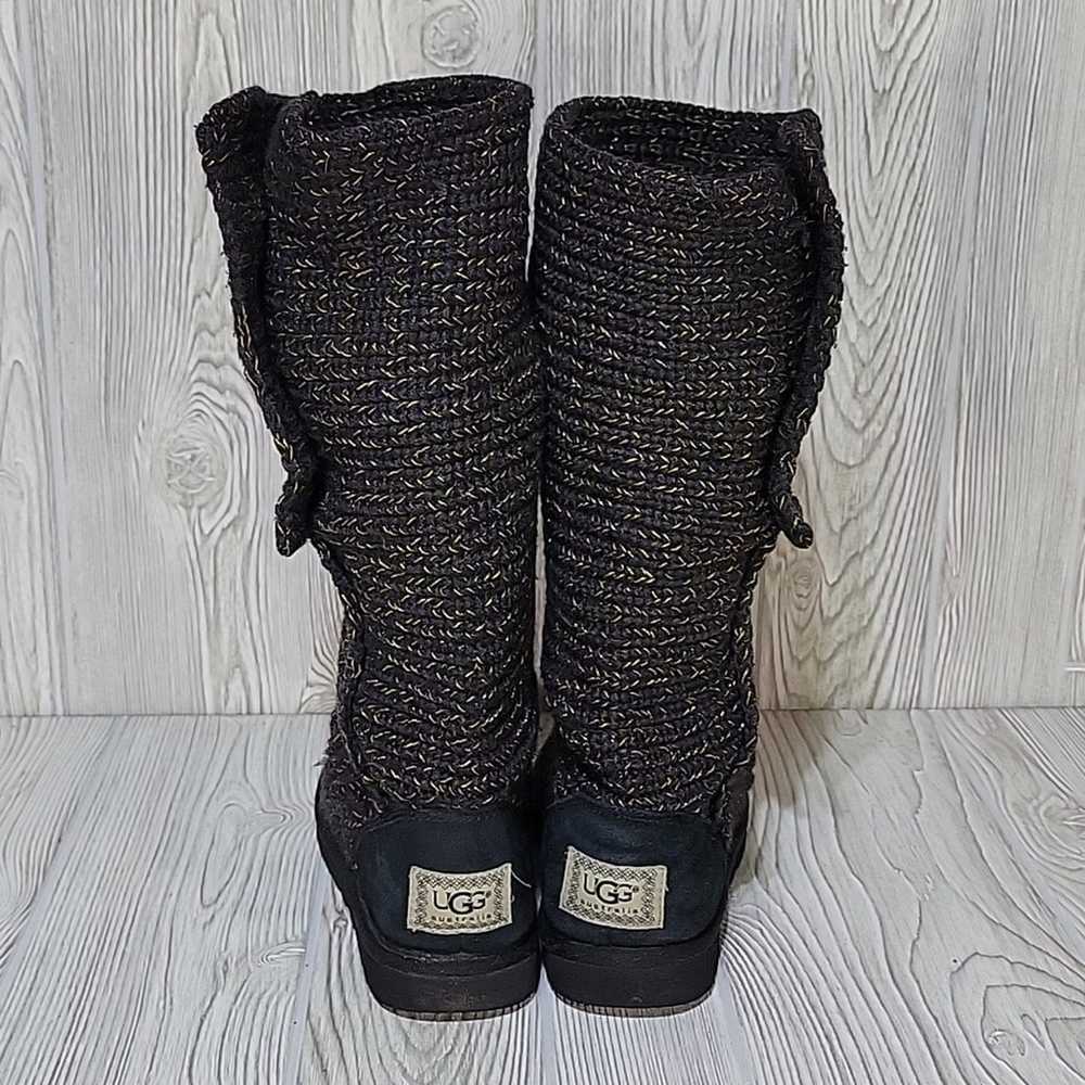 UGG Classic Cardy Knit Black and Gold Threaded Bo… - image 5