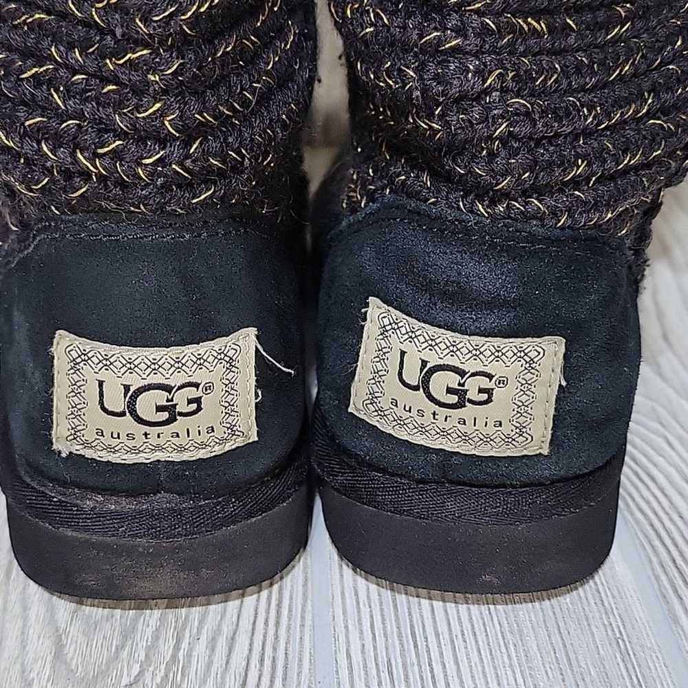 UGG Classic Cardy Knit Black and Gold Threaded Bo… - image 6