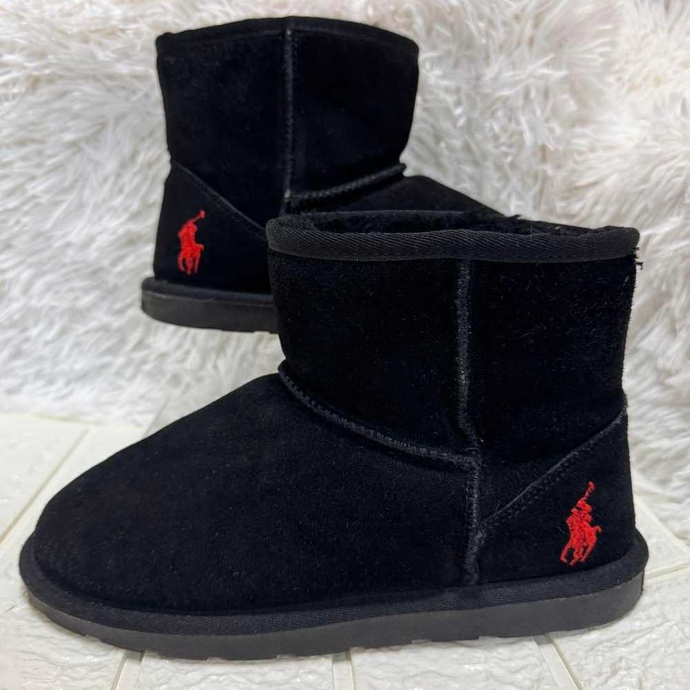 Polo Ralph Lauren Shearling Boots Short Black 24 … - image 10