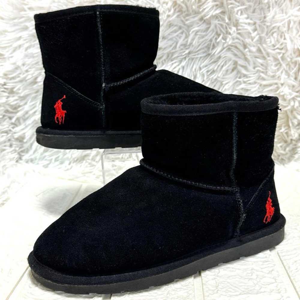 Polo Ralph Lauren Shearling Boots Short Black 24 … - image 1