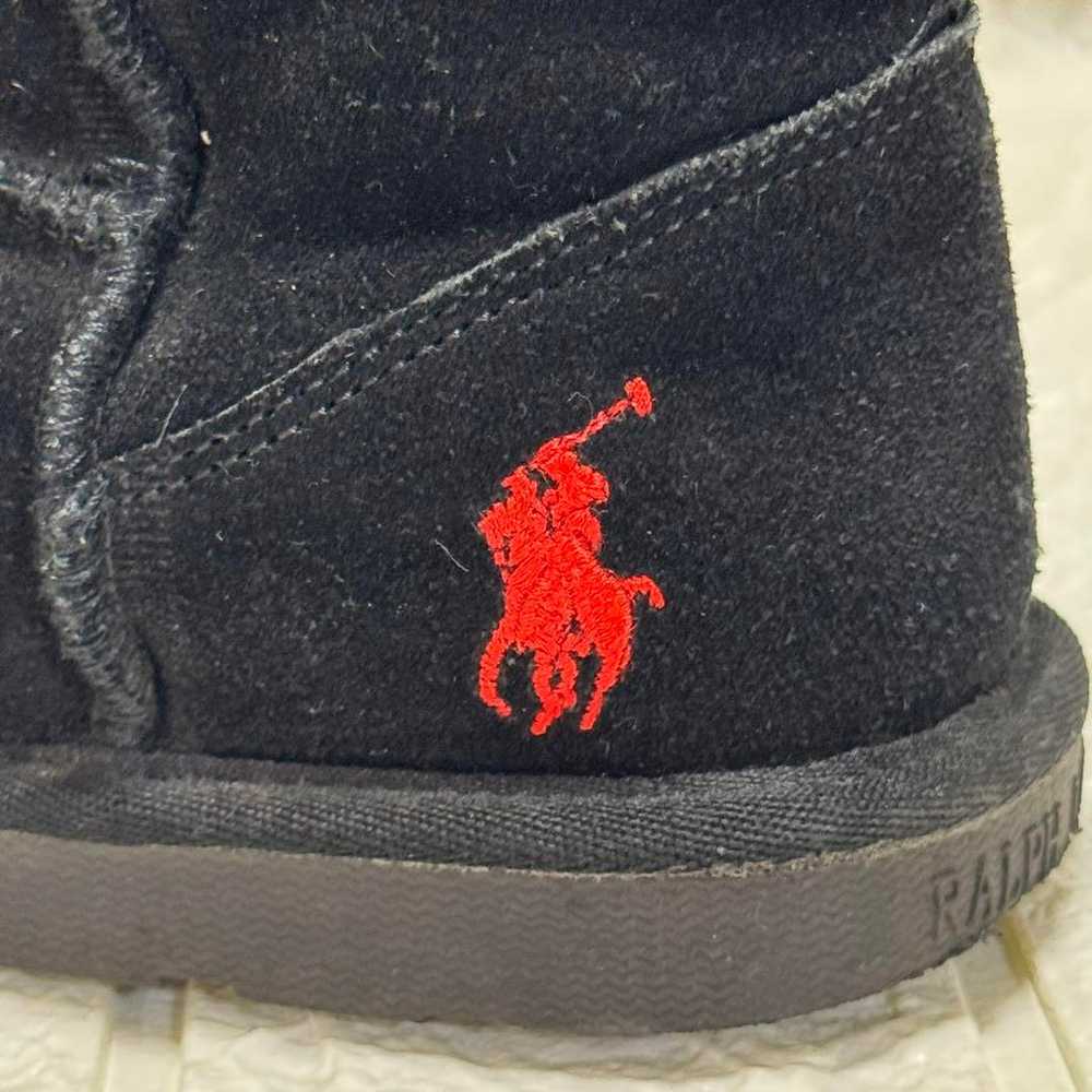 Polo Ralph Lauren Shearling Boots Short Black 24 … - image 5