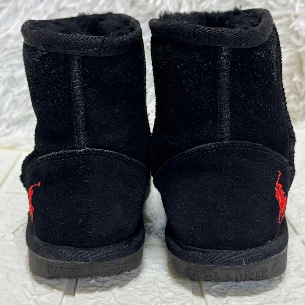 Polo Ralph Lauren Shearling Boots Short Black 24 … - image 6