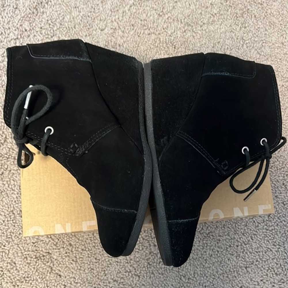 TOMS Desert Suede Wedge Bootie Black 7 - image 3