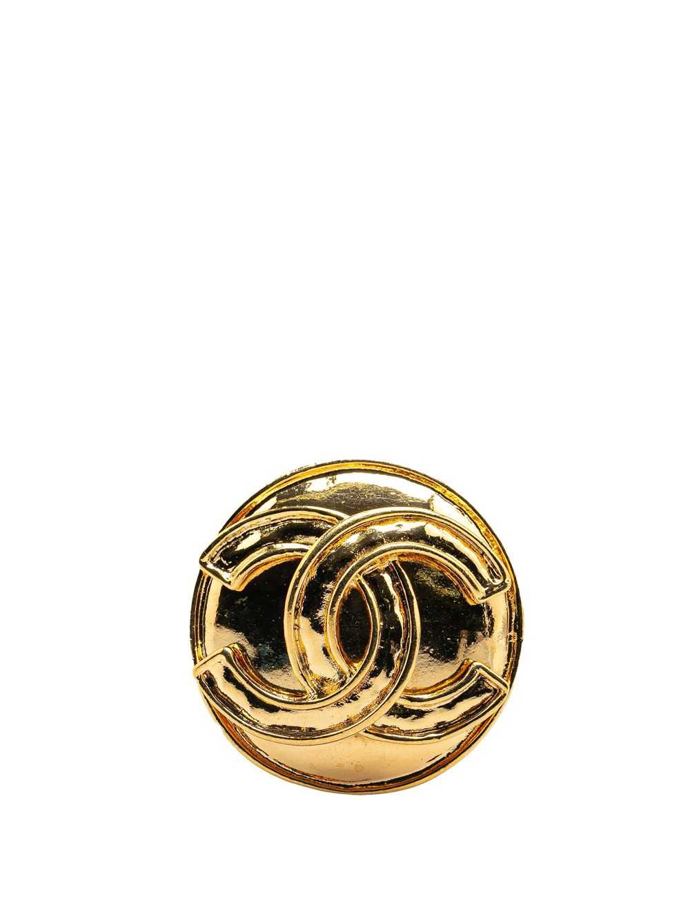 CHANEL Pre-Owned 1994 Gold Plated CC Round costum… - image 1