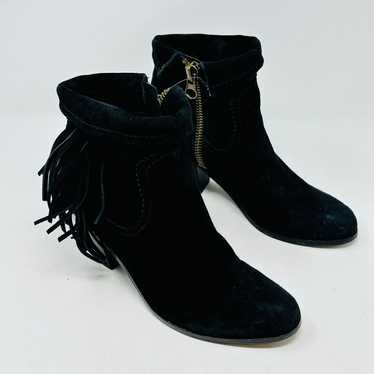 Sam Edelman Louie Fringe Booties Boots Black