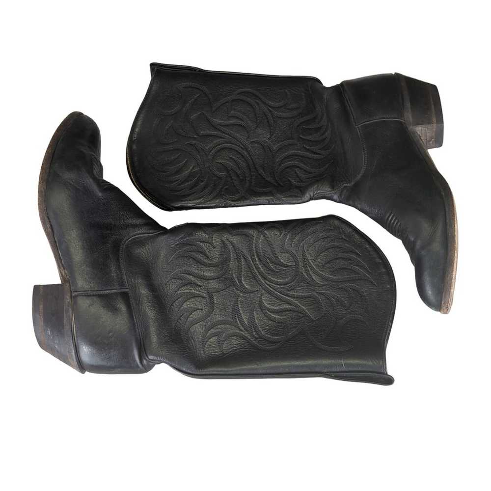 Tony Lama 371 Black Cowboy Boots Western Cowgirl … - image 3