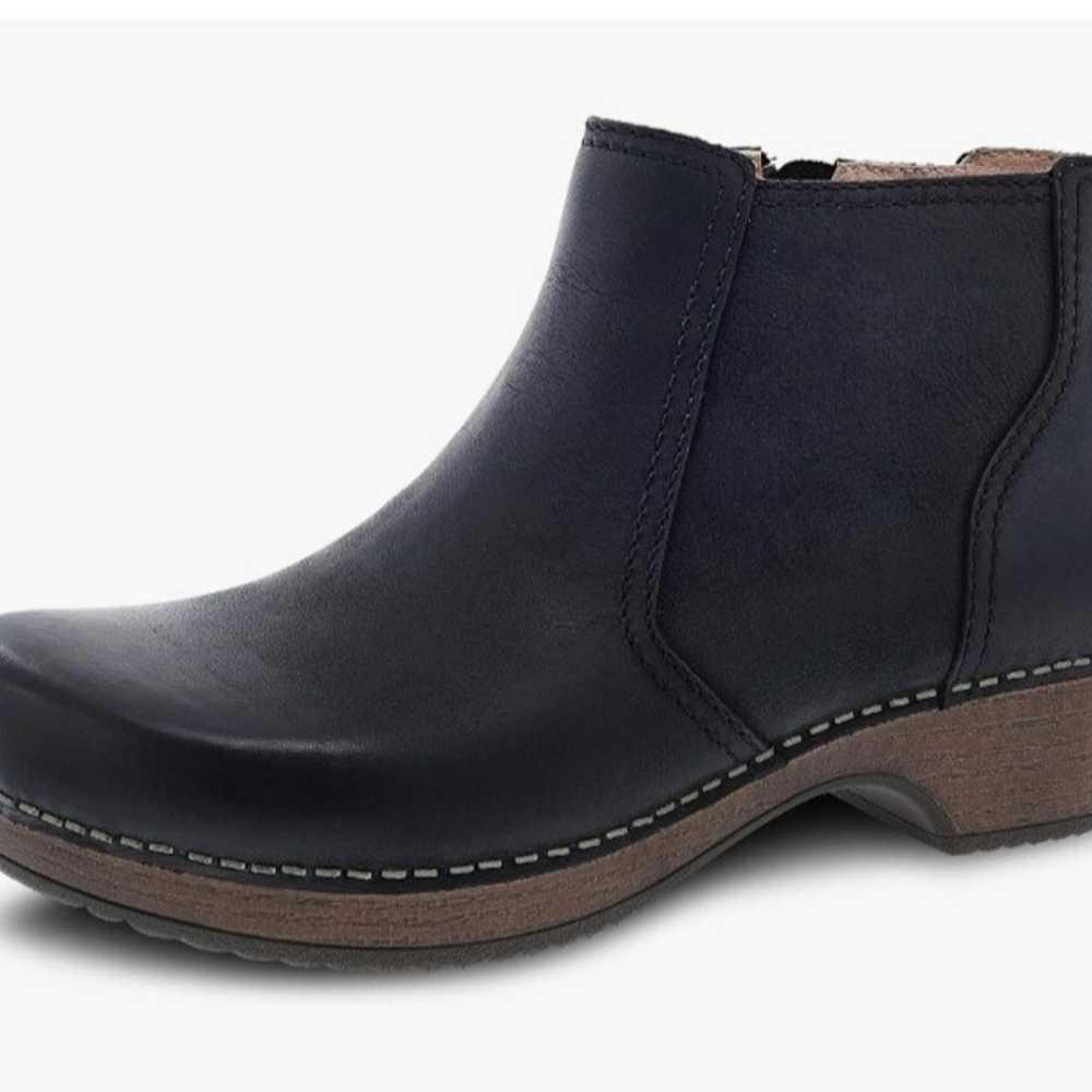 Dansko Barbara Black Clog Boots Booties Leather S… - image 1