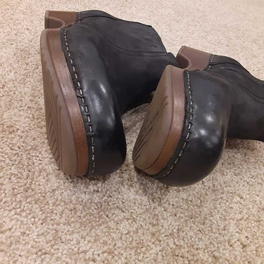 Dansko Barbara Black Clog Boots Booties Leather S… - image 3