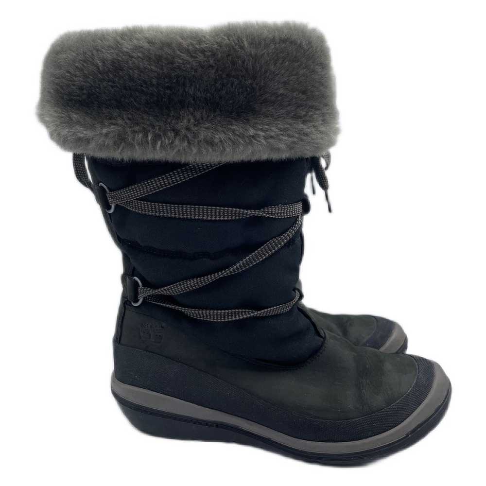 Timberland Fleece Faux Fur Lined Snow Boots Black… - image 1