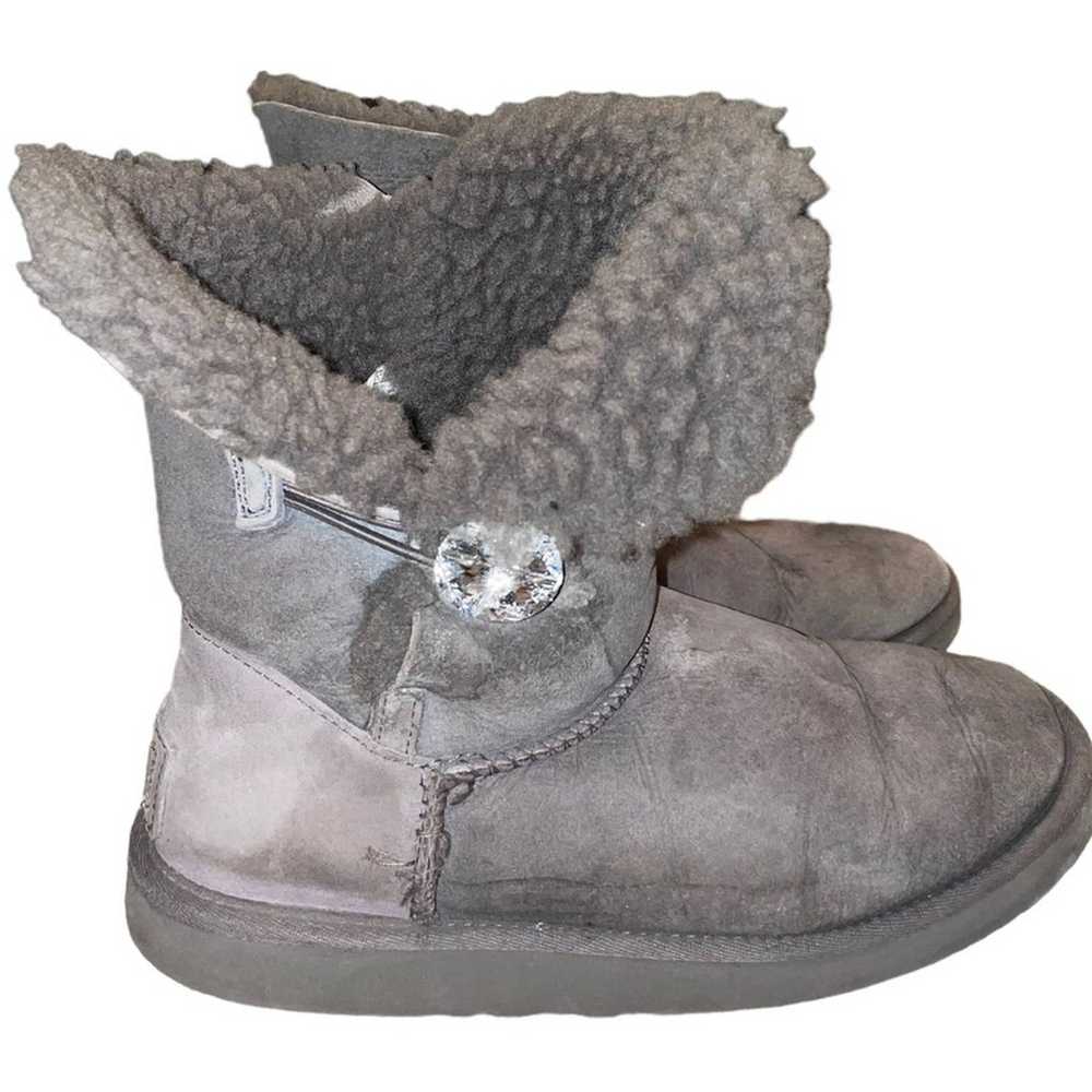 UGG MINI BAILEY BLING SWAROVSKI CRYSTAL GREY GRAY… - image 1