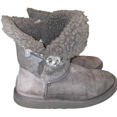 UGG MINI BAILEY BLING SWAROVSKI CRYSTAL GREY GRAY… - image 1