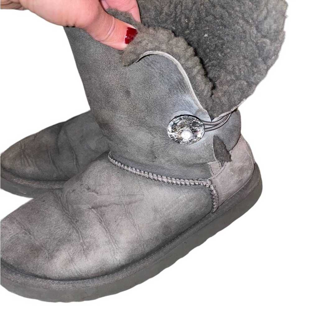 UGG MINI BAILEY BLING SWAROVSKI CRYSTAL GREY GRAY… - image 5